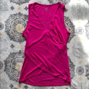 Athleta Hot Pink Marl Wrap-front Tank Top